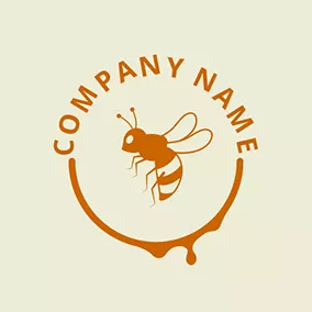 Animal Logo Honey and Flying Bee logo design