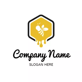 Art Logo Honeycomb and Splash Honey logo design
