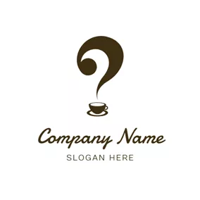 Cafe Logo Hot Coffee and Question Mark logo design