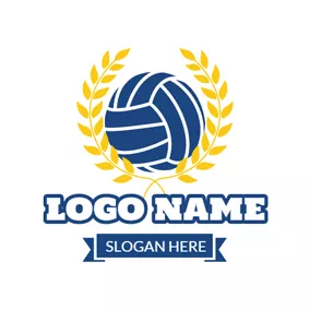 デコレーションロゴ Indigo Volleyball Badge logo design