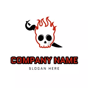 Böse Logo Knife and Skull Pirates logo design