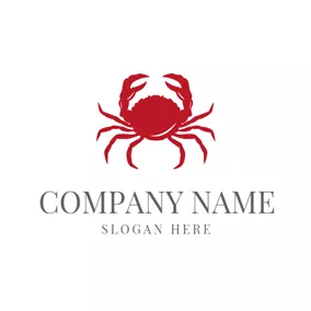 Seafood Logo Lifelike Red Crab Icon logo design