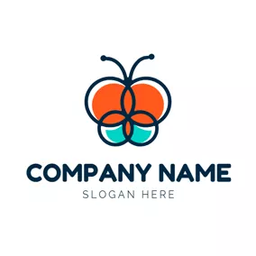 可愛 Logo Line and Cute Butterfly logo design
