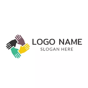 社區 Logo Linked Hand and Community logo design