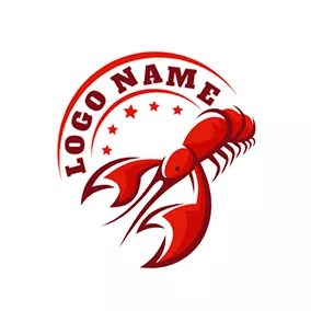 Seafood Logo Lobster and Banner logo design