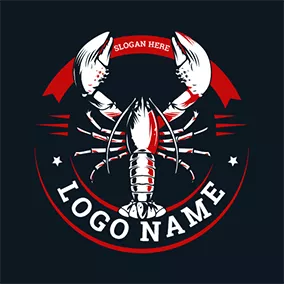 Seafood Logo Lobster In Circle Banner logo design