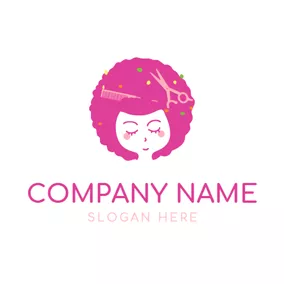 Elegant Logo Mode and Afro Woman Hair logo design