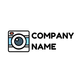 カムのロゴ Multicolor Square Instant Camera logo design