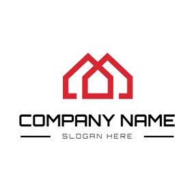 Logotipo De Propiedad Overlapping Red and Simple House logo design