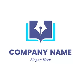 鋼筆Logo Pen Nib Book Literature logo design