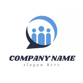 Logotipo De Conectar People and Dialog Box logo design