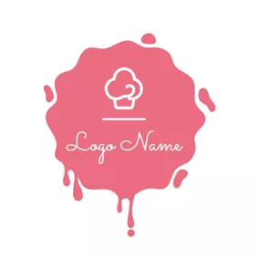 Casual Logo Pink and White Cupcake logo design