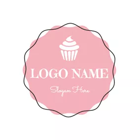 Bäcker Logo Pink and White Ice Cream logo design