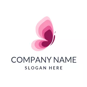 Accessory Logo Pink Butterfly and Fashion Brand logo design