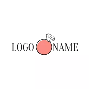 寶石logo Pink Circle and Black Diamond Ring logo design