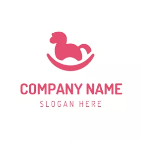 Logo Des Enfants Pink Wooden Horse Toy logo design