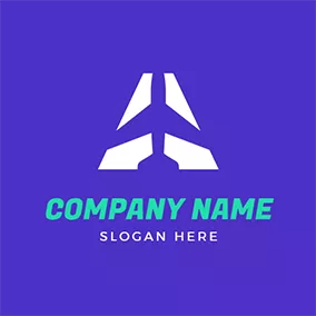 Exploration Logo Purple and White Airplane logo design
