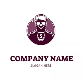 Cool Logo Rapper Badge Man logo design