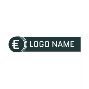 Financial Logo Rectangle and Circled Euro Sign logo design