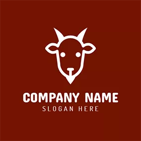 綿羊logo Red and White Goat Icon logo design