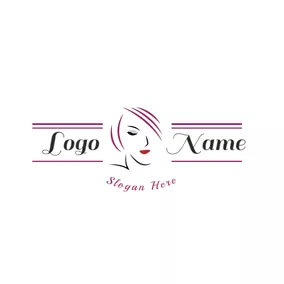 Eye Logo Red and White Hair Salon logo design