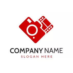 Photography Logo Red Camera and Film logo design