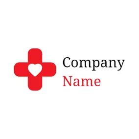 血のロゴ Red Cross and White Heart logo design