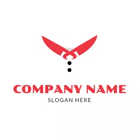 Takeaway Logo Red Knife and Chef Uniform logo design