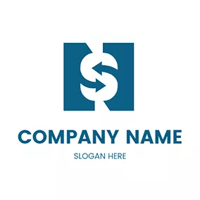 Financial Logo Rotation Arrow and Abstract Letter N S logo design