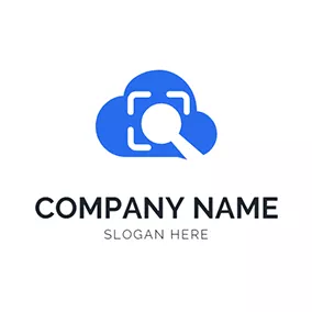 検索ロゴ Scanning Cloud Magnifier Combine logo design