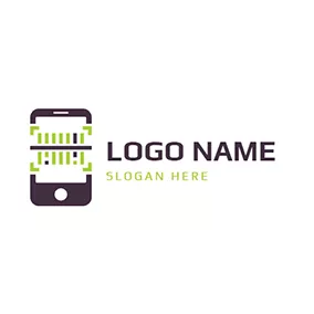 Connected Logo Scanning Phone Code logo design
