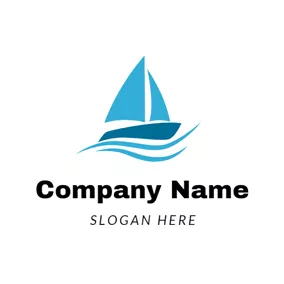 冒険　ロゴ Seagoing Fishing Ship logo design