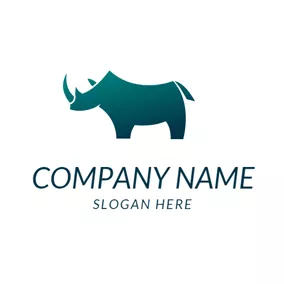 サイロゴ Simple and Standing Rhino logo design