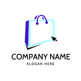 Logótipo De Compras Simple Bag Cursor Online Shopping logo design