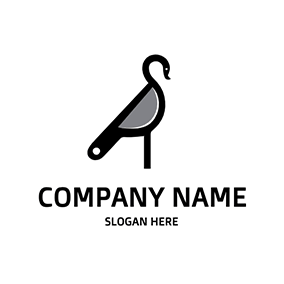 Logo De L'oiseau Simple Bird Knife Design logo design