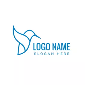 Twitter Logo Simple Blue Kingfisher Icon logo design