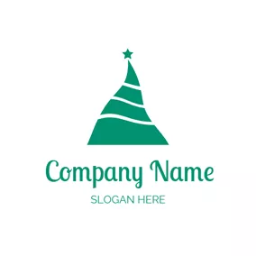 Holiday & Special Occasion Logo Simple Christmas Tree and Hat logo design