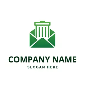 Environmental Logo Simple Envelope Bin logo design