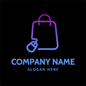 Logótipo De Compras Simple Gradient Bag Online Shopping logo design