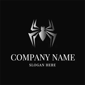 Dangerous Logo Simple Gray Spider Icon logo design