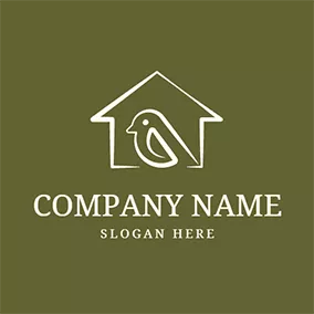 Twitter Logo Simple House Bird Habitat logo design