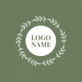 Holiday & Special Occasion Logo Simple Leaf Circle and Name logo design