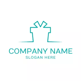 禮物Logo Simple Line and Gift Box logo design
