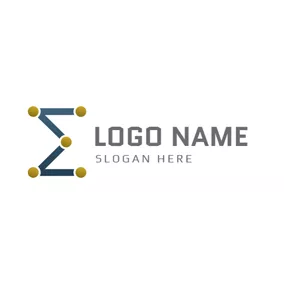 Dotted Logo Simple Line and Sigma logo design
