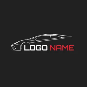 計程車Logo Simple Outline and Car logo design