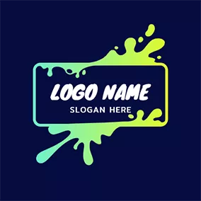 Facebook Logo Simple Rectangle and Slime logo design