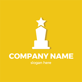 獎盃 Logo Simple Star Trophy Shadow Championship logo design