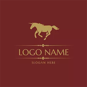跑步Logo Simple Unicorn and Running logo design