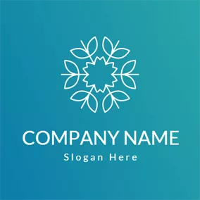 蕾のロゴ Simple White Flower logo design