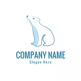 ホッキョクグマロゴ Simple White Polar Bear logo design